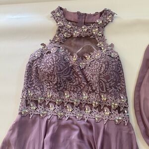 Elegant Purple Lace Dress
